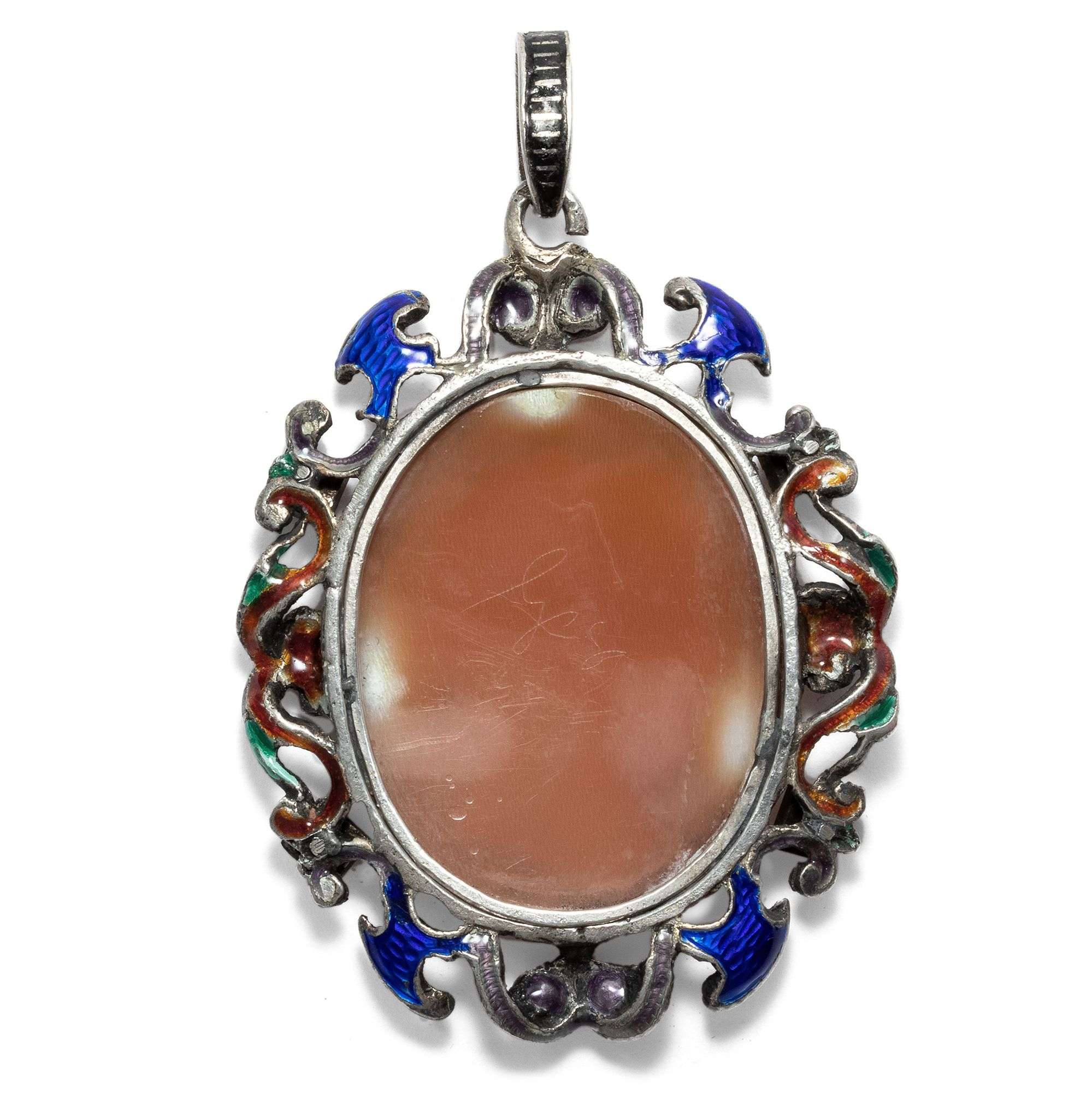 603533-hofer-antikschmuck-Antiker-Anhaenger-aus-emailliertem-Silber-mit-Gemme-der-Flora-Grossbritannien-um-1870-Erinnerung-an-Holbeins-Zeiten_3