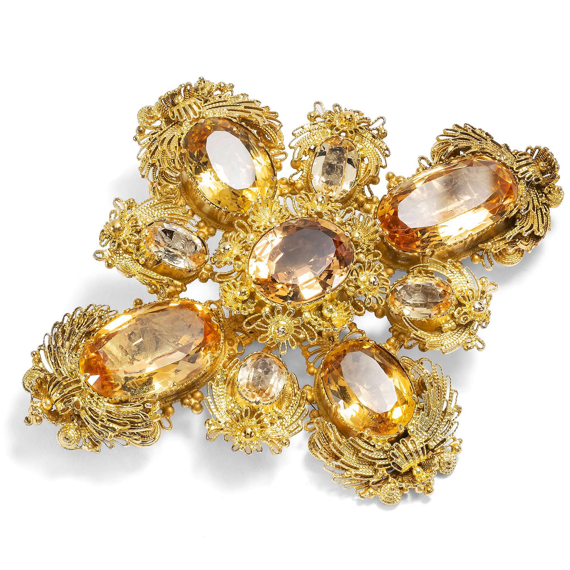 609946-hofer-antikschmuck-Grosse-Brosche-mit-Imperialtopasen-in-Cannetille-aus-Gold-um-1825-Kostbarkeit-aus-Brasilien_2