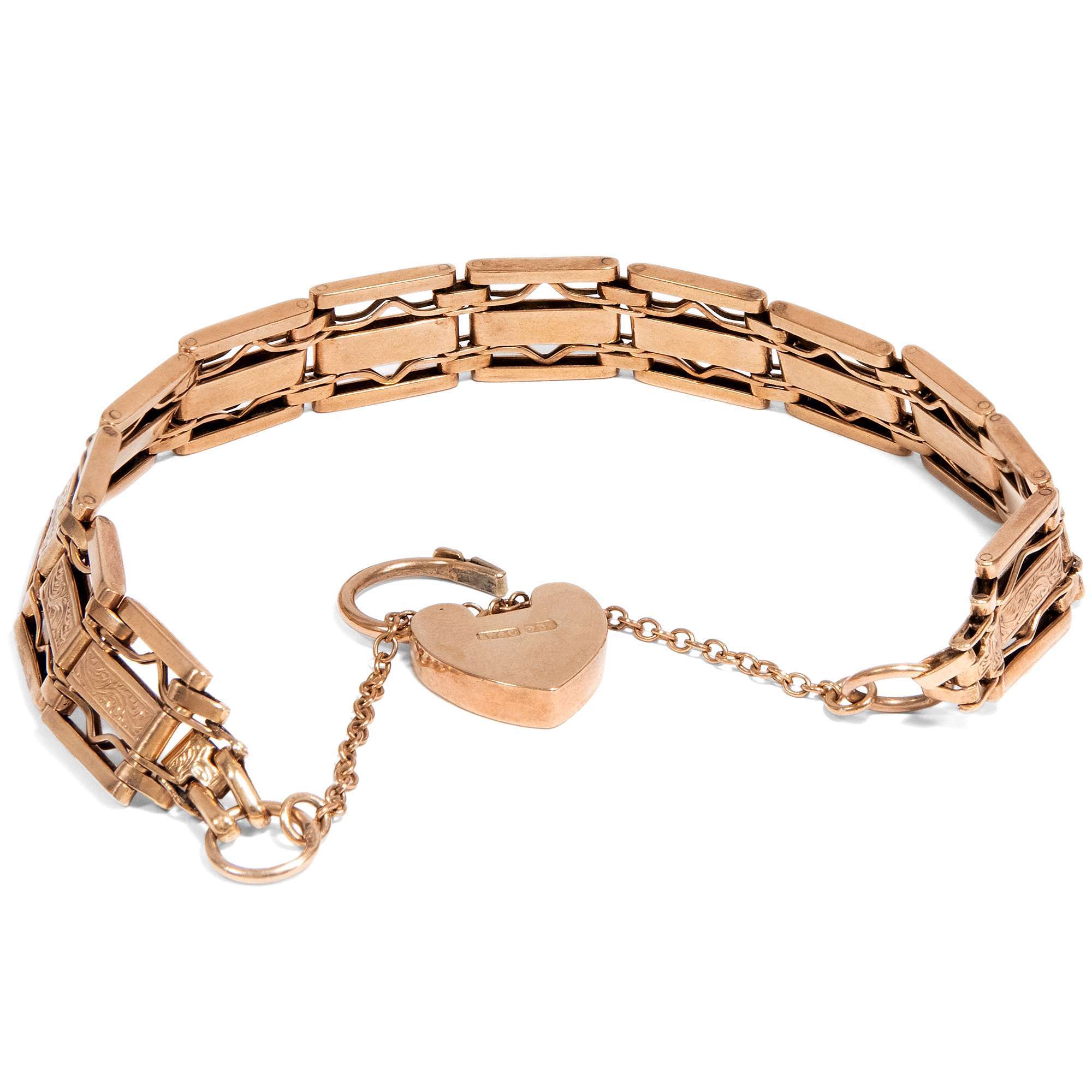 611746-hofer-antikschmuck-YSentimentales-viktorianisches-Gold-Armband-mit-Herzschliesse-England-um-1900-Herzlich-aus-England_2