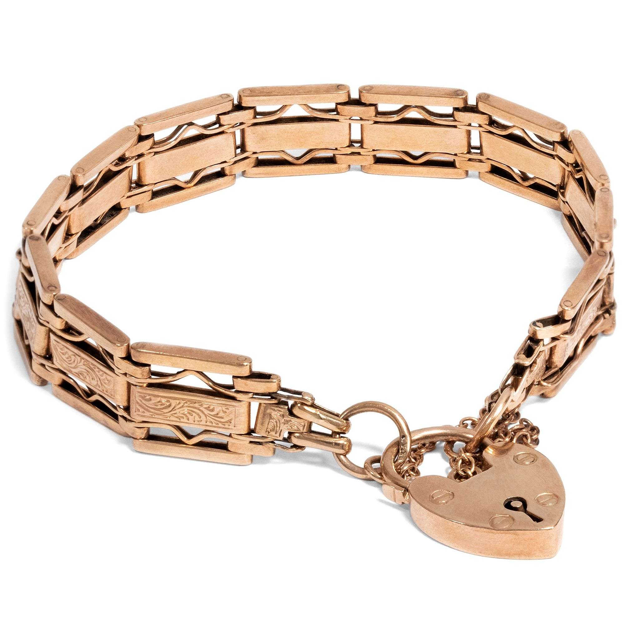 611746-hofer-antikschmuck-YSentimentales-viktorianisches-Gold-Armband-mit-Herzschliesse-England-um-1900-Herzlich-aus-England_3