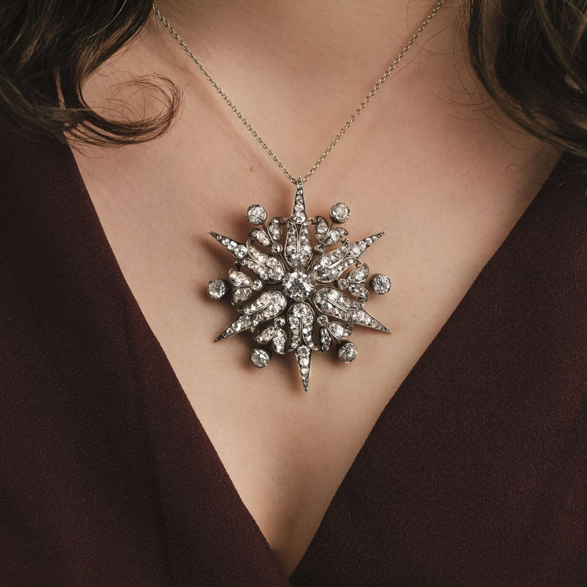612142-hofer-antikschmuck-Grosser-Diamant-Stern-als-Brosche-und-Anhaenger-um-1880-Ein-Stern-am-Firmament
