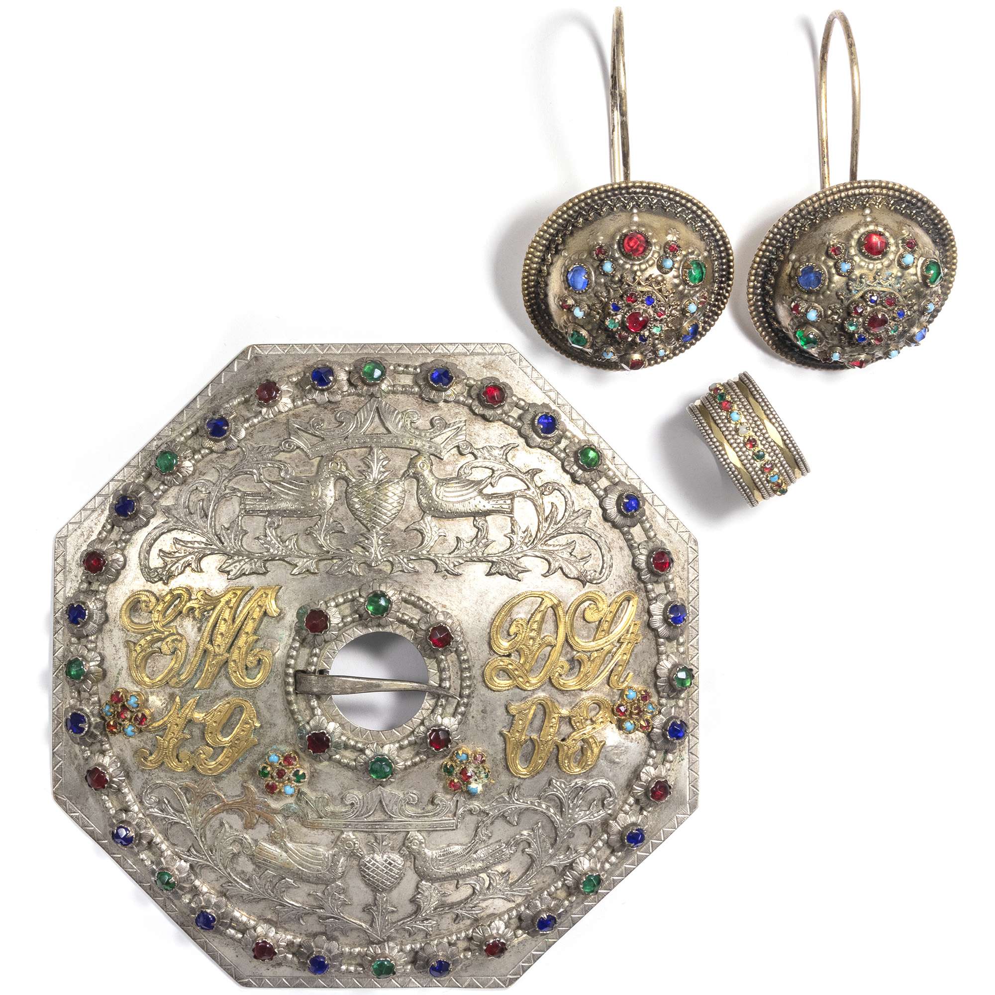 616026-hofer-antikschmuck-Grosse-Trachtenschmuck-Parure-aus-dem-Schaumburger-Land-datiert-1908-Hochzeit-im-Jahr-1908