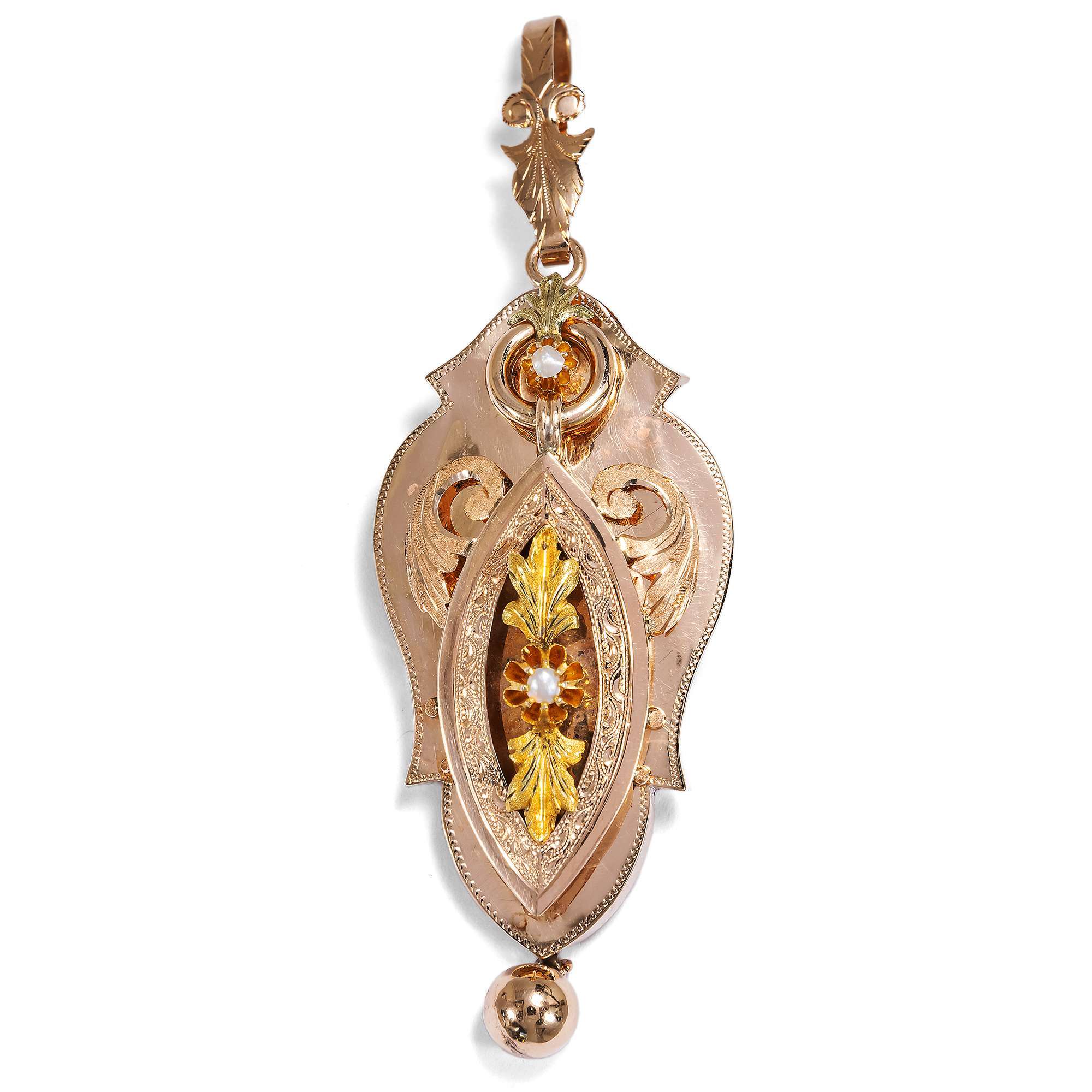 620752-hofer-antikschmuck-Antike-Demi-Parure-aus-Anhaenger-Brosche-und-Ohrringen-in-Rotgold-um-1875-Der-gute-Ton_2
