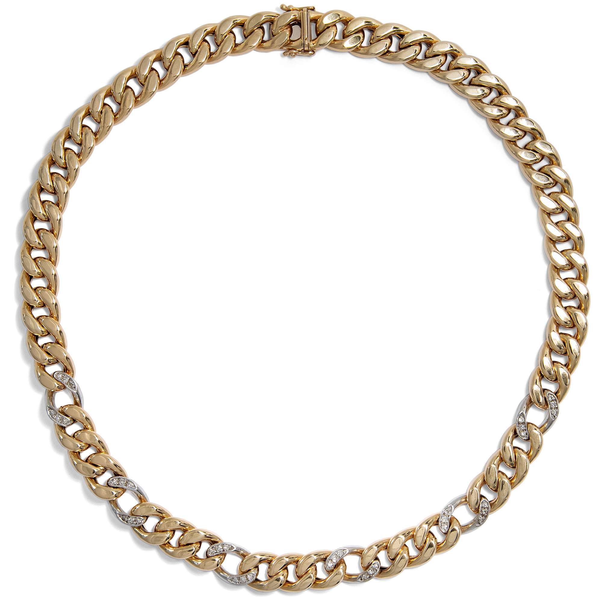 623826-hofer-antikschmuck-Breite-Panzerkette-aus-Gelb-und-Weissgold-mit-Diamanten-Deutschland-um-1965-Sonnenlicht-und-Sternenglanz_5