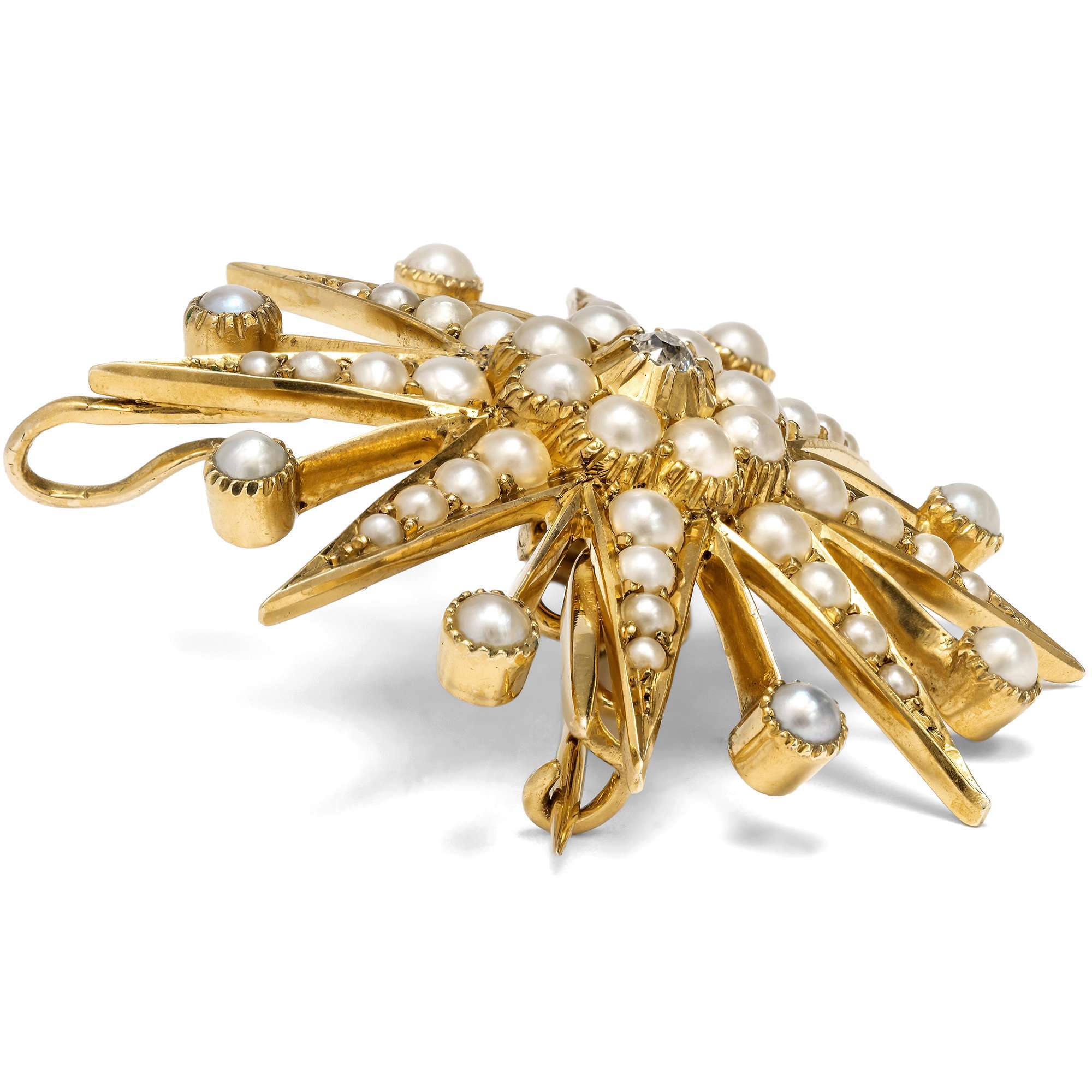 625187-hofer-antikschmuck-Viktorianische-Anhaenger-Brosche-mit-Diamant-und-Perlen-in-Gold-Grossbritannien-um-1900-Sternenglanz_1
