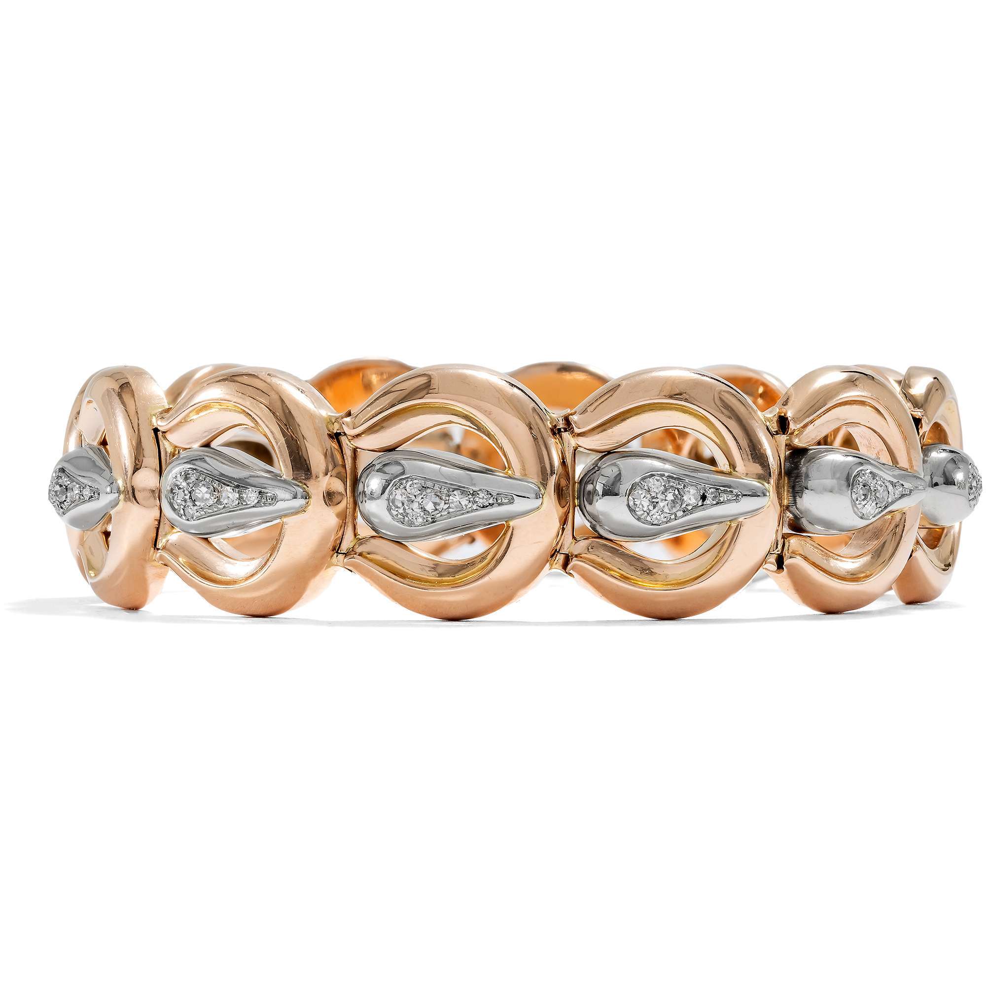 626295-hofer-antikschmuck-Elegantes-Armband-im-Retro-Stil-mit-Diamanten-in-Gold-Pforzheim-um-1940-Stil-in-unsicherer-Zeit_1