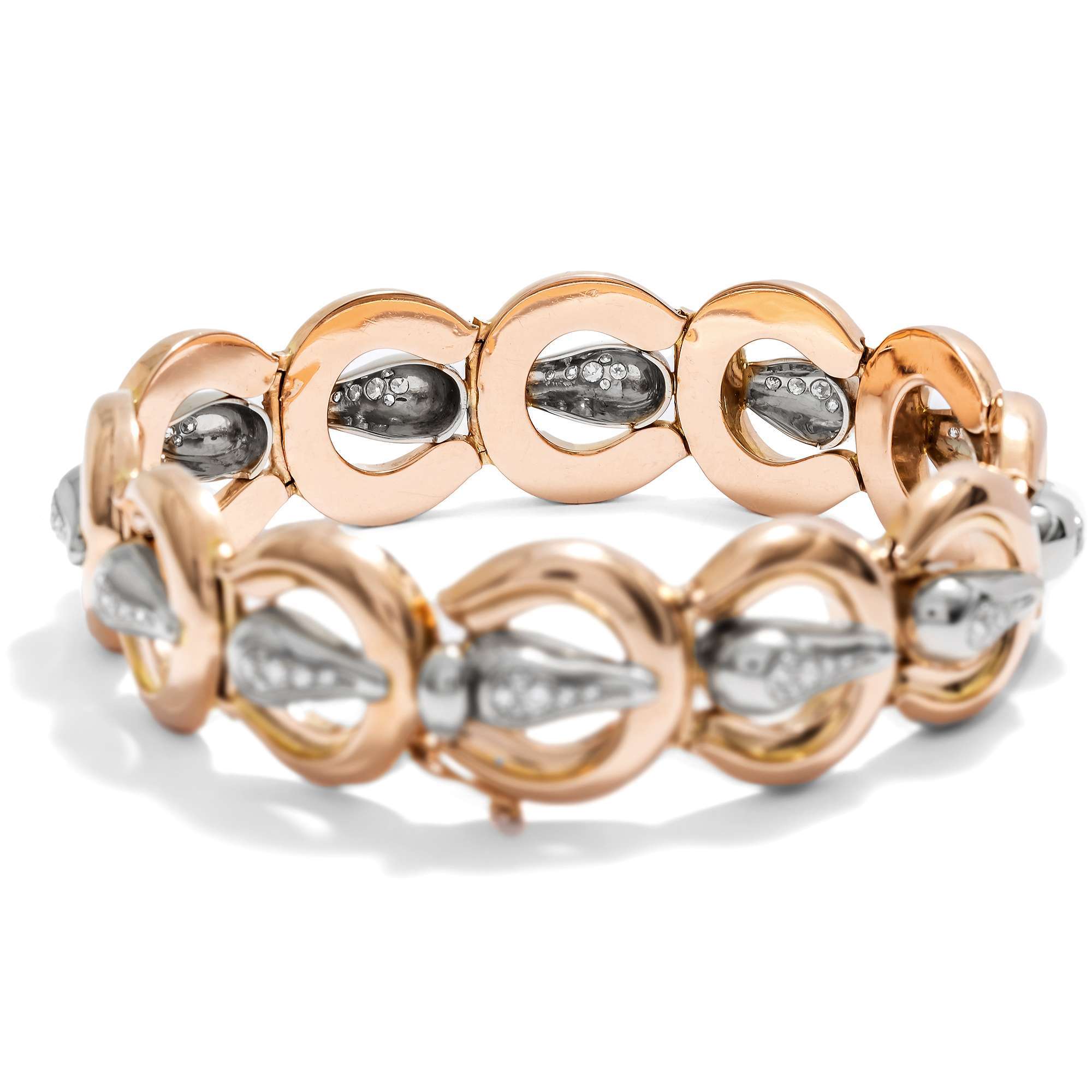 626295-hofer-antikschmuck-Elegantes-Armband-im-Retro-Stil-mit-Diamanten-in-Gold-Pforzheim-um-1940-Stil-in-unsicherer-Zeit_2