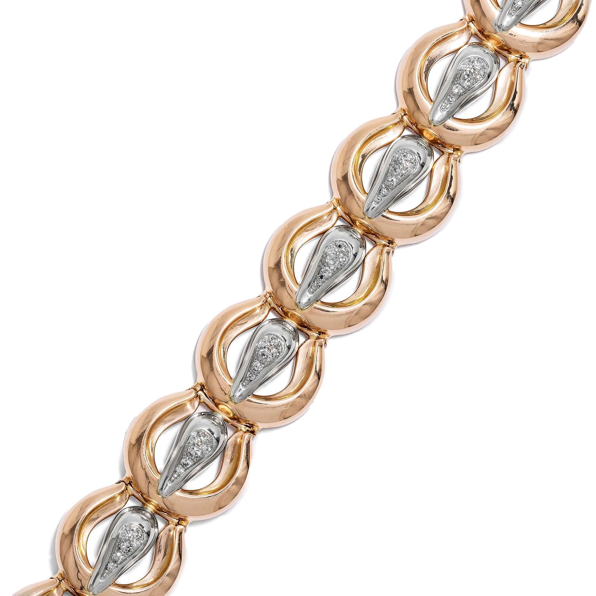 626295-hofer-antikschmuck-Elegantes-Retro-armband-des-spaeten-Art-Deco-mit-Diamanten-in-Gold-Pforzheim-um-1940-Stil-in-unsicherer-Zeit_5
