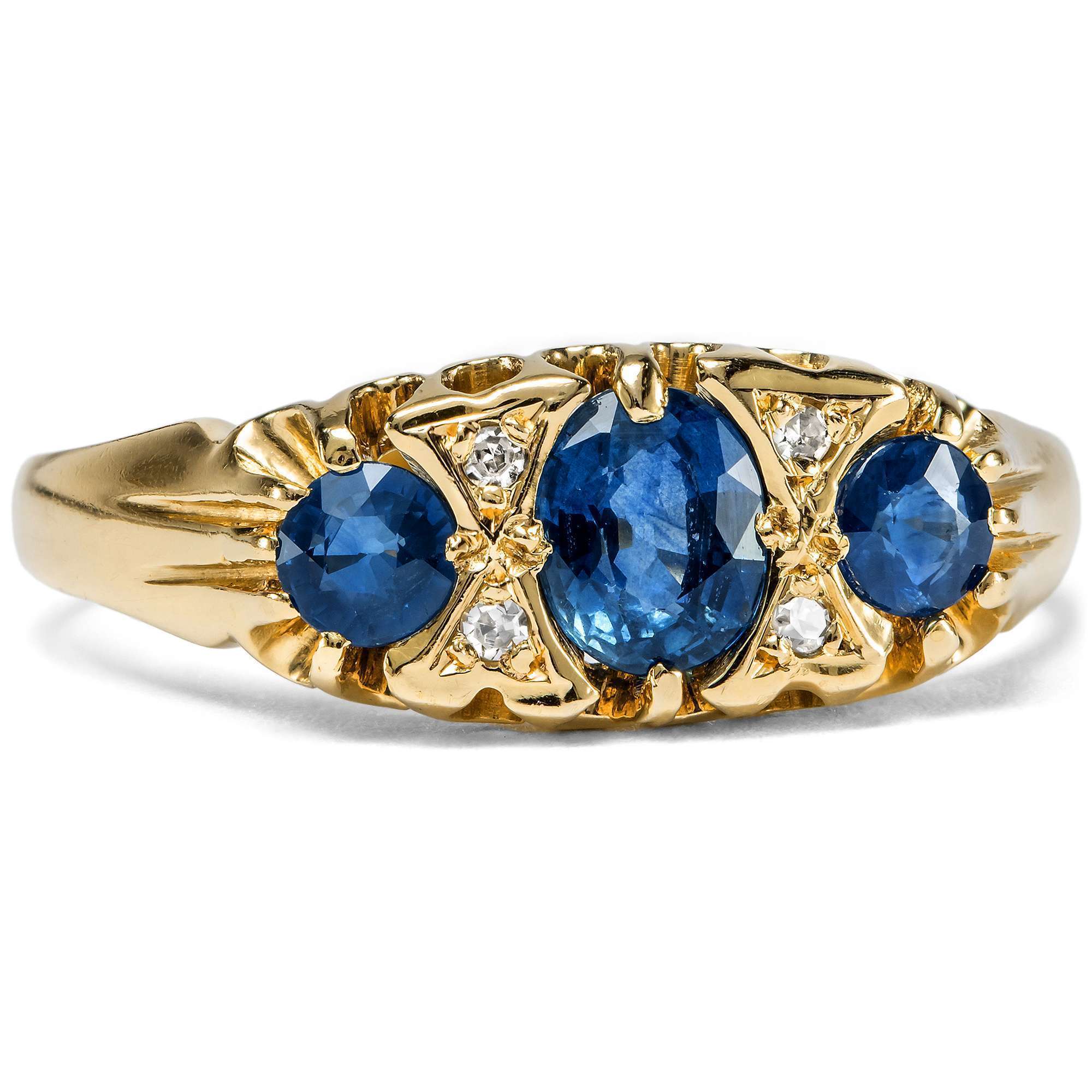 626938-hofer-antikschmuck-Moderner-Ring-in-historischer-Form-mit-Saphiren-und-Diamanten-in-Gold-England-um-1990-The-Englishness-of-English-Art