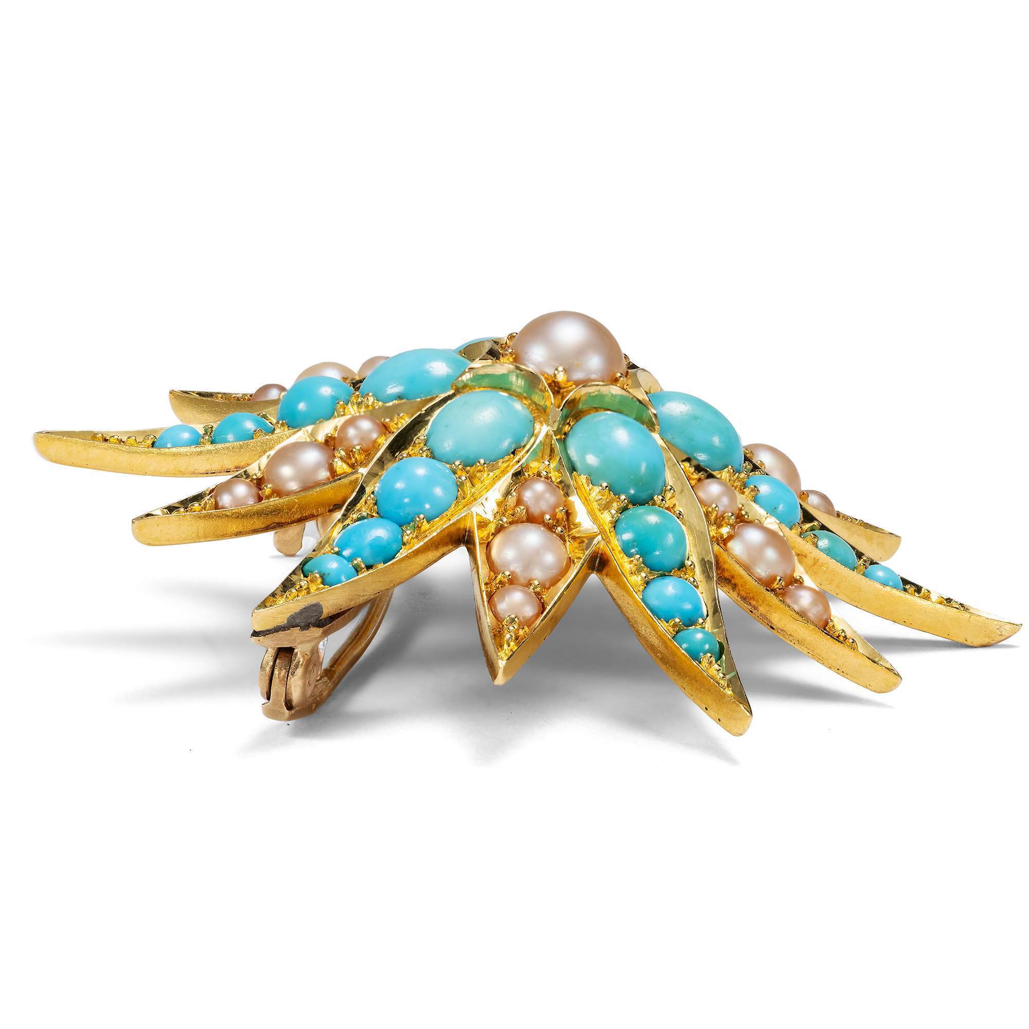 627046-hofer-antikschmuck-Fabelhafte-antike-Sternbrosche-mit-Tuerkisen-und-Perlen-in-Gold-um-1890-Sommernachtstraum-_1